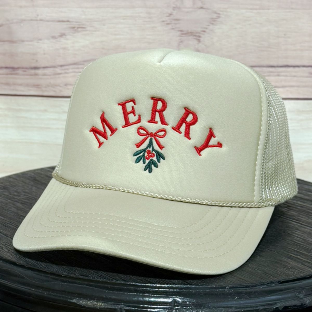 Merry Mistletoe | Christmas Embroidered Baseball Hat
