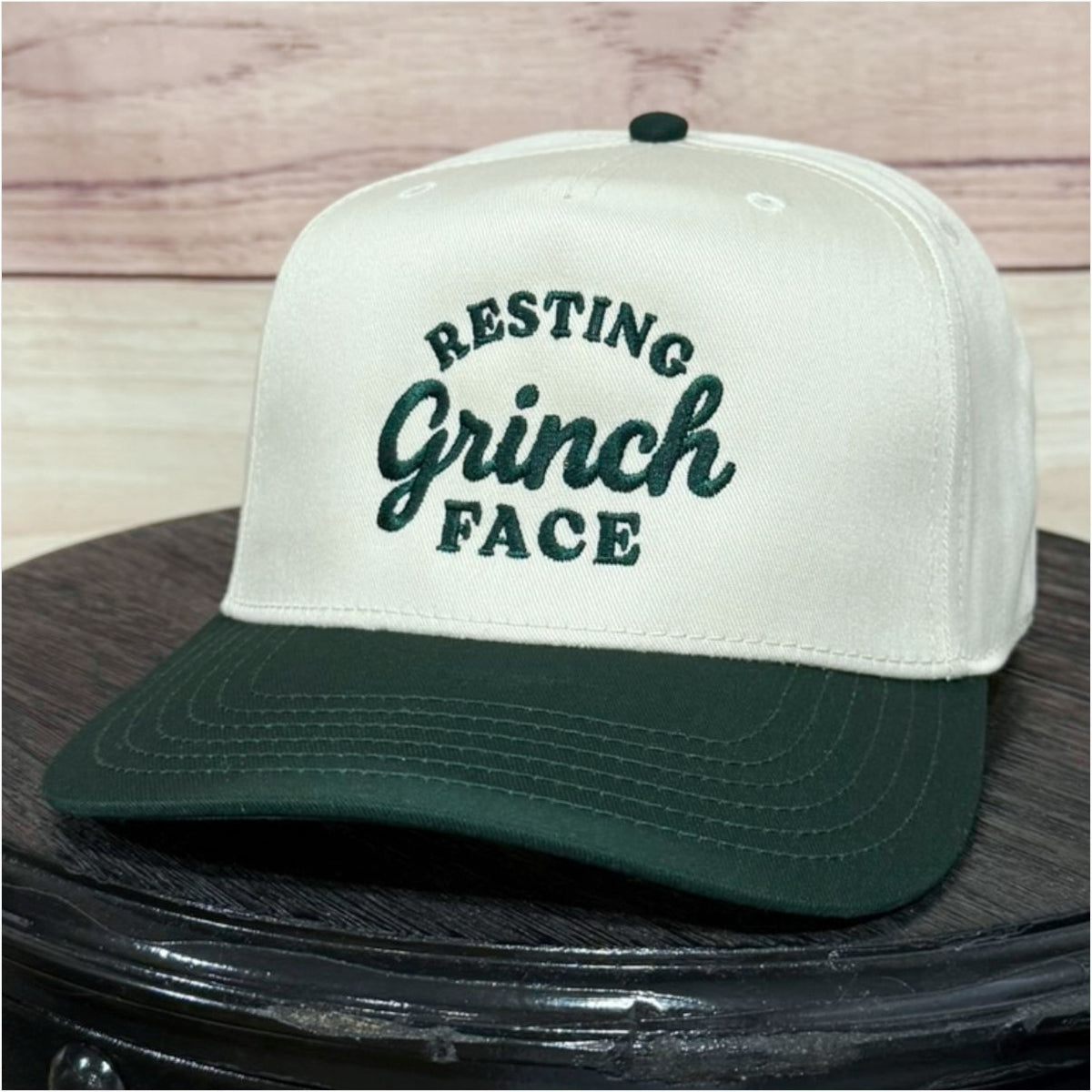 Resting Grinch Face | Embroidered Christmas Baseball Hat