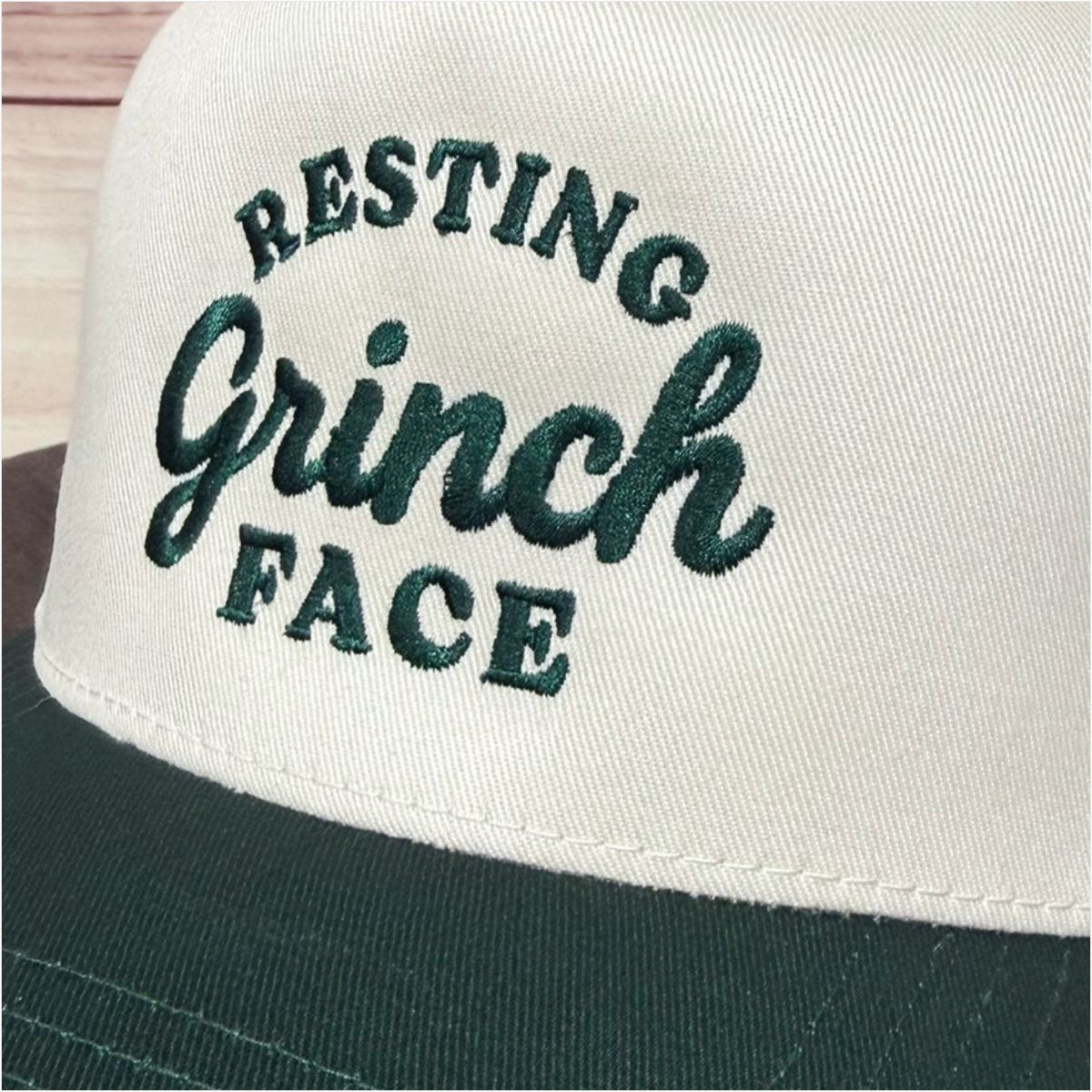 Resting Grinch Face | Embroidered Christmas Baseball Hat