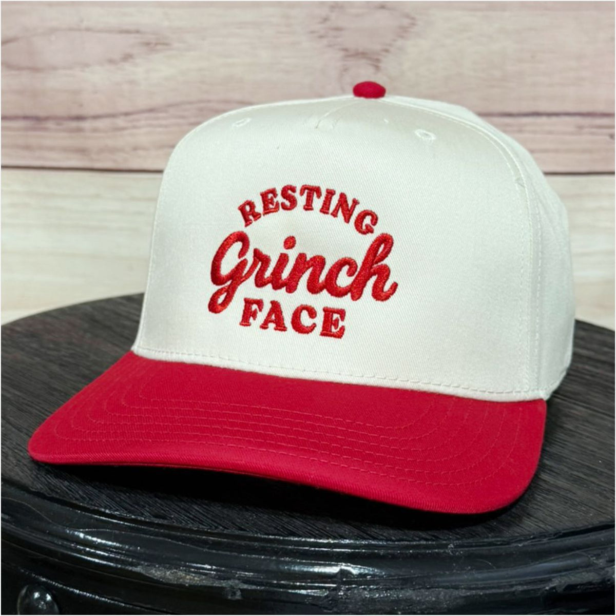 Resting Grinch Face | Embroidered Christmas Baseball Hat
