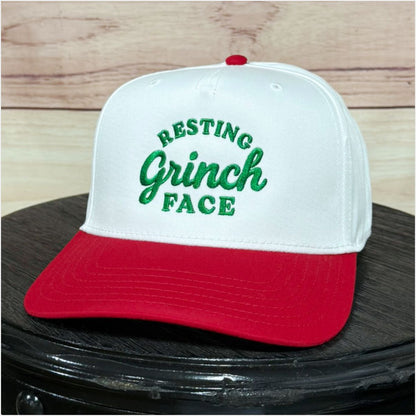 Resting Grinch Face | Embroidered Christmas Baseball Hat