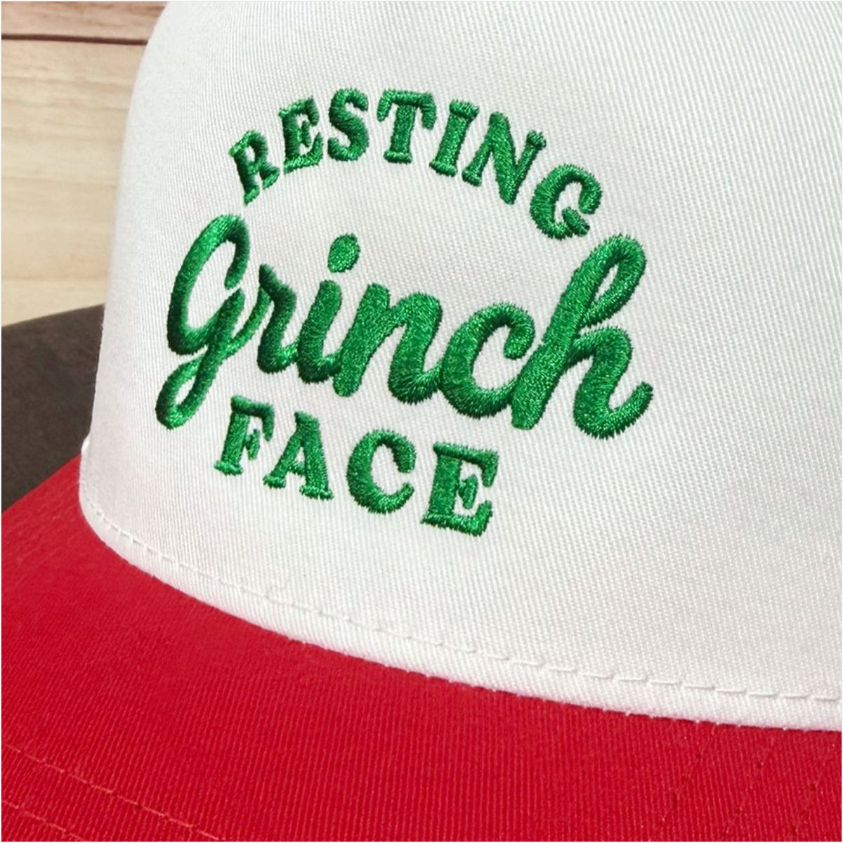 Resting Grinch Face | Embroidered Christmas Baseball Hat
