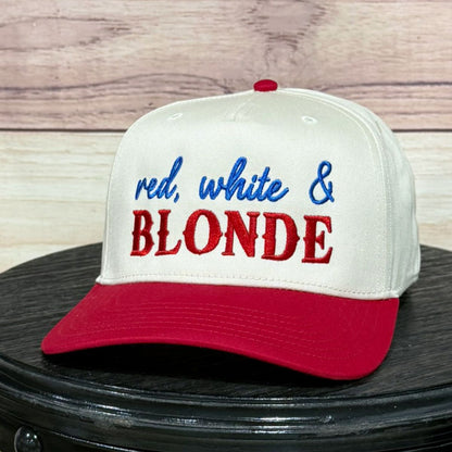 Red White and Blonde | LC Elizabeth Original | Embroidered Hat