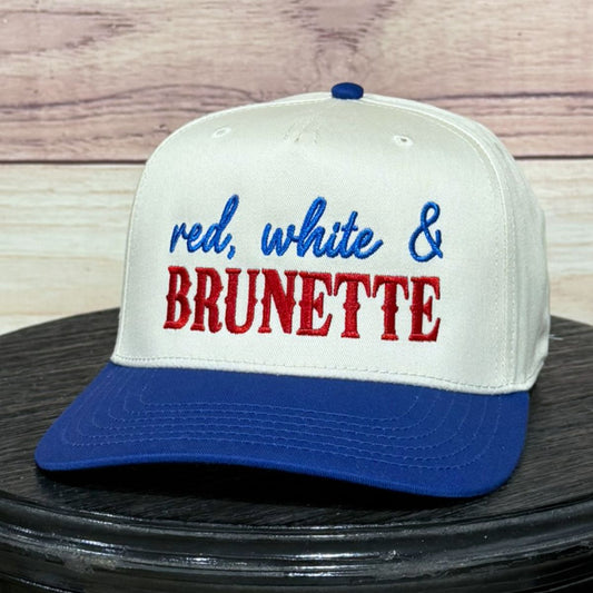 Red White and Brunette | LC Elizabeth Original | Embroidered Hat