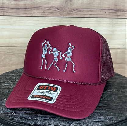 Dancing Skeletons | LC Elizabeth Original | Embroidered Trucker Hat