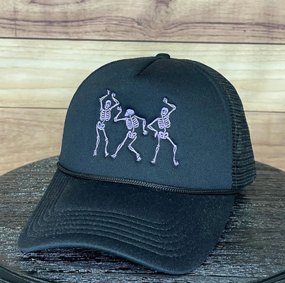 Dancing Skeletons | LC Elizabeth Original | Embroidered Trucker Hat