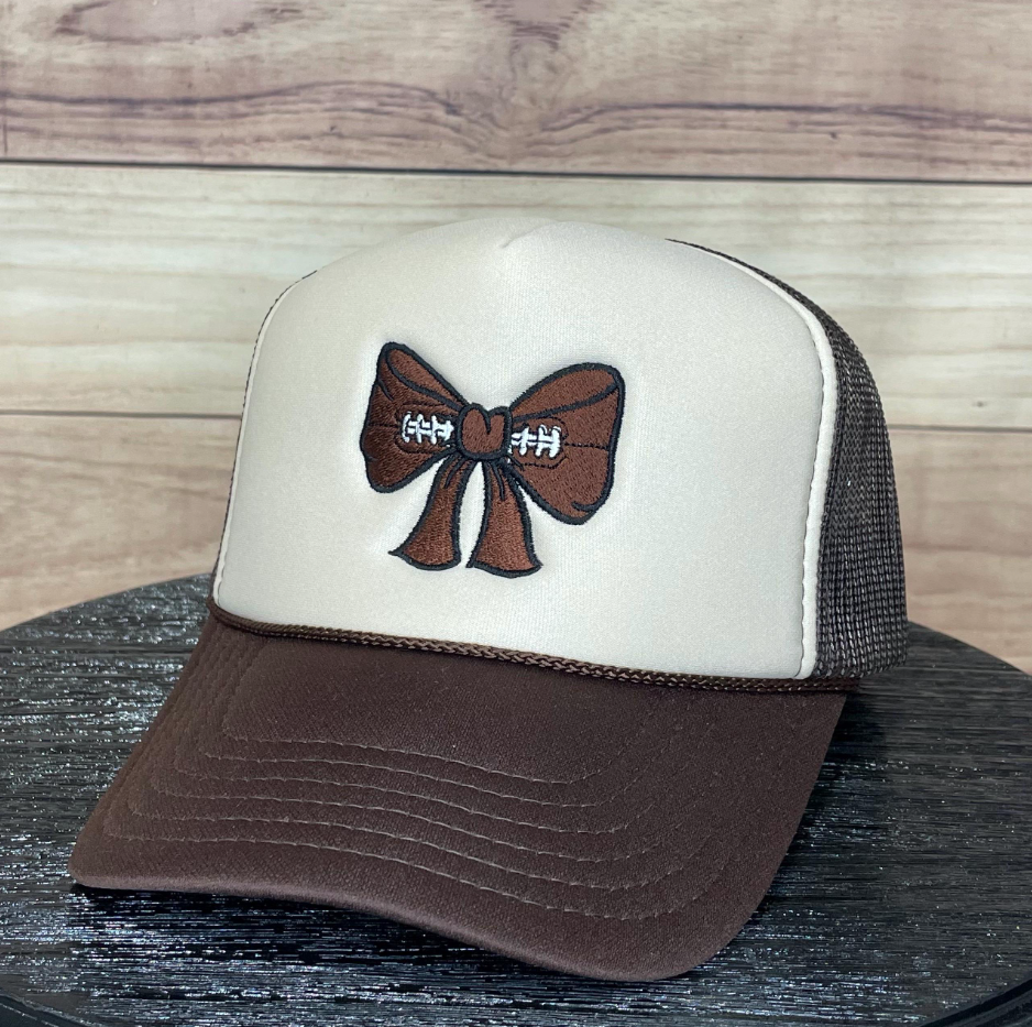 Football Bow | LC Elizabeth Original | Embroidered Trucker Hat