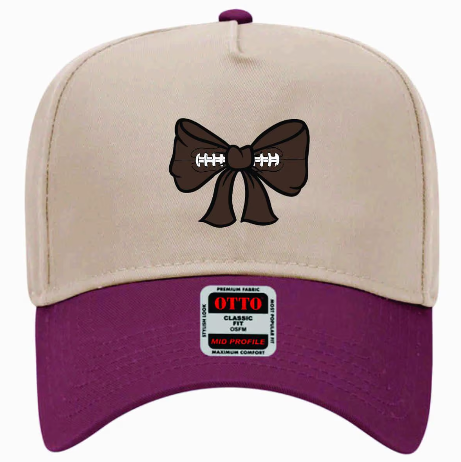 Football Bow | LC Elizabeth Original | Embroidered Trucker Hat