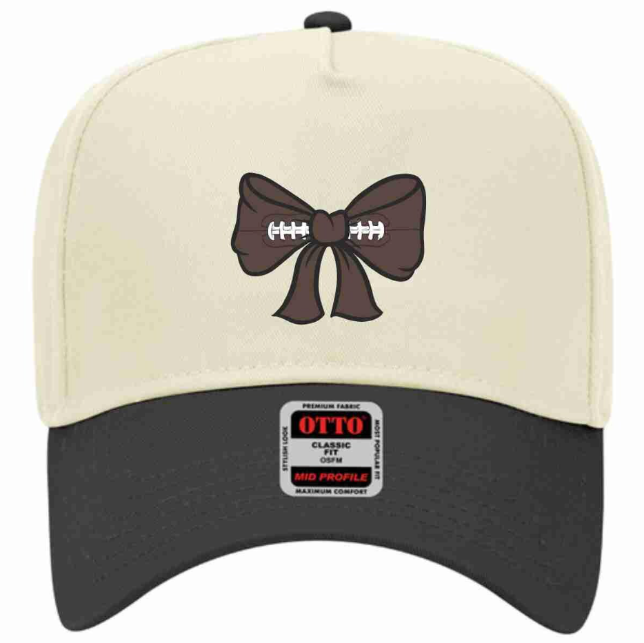 Football Bow | LC Elizabeth Original | Embroidered Trucker Hat