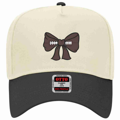 Football Bow | LC Elizabeth Original | Embroidered Trucker Hat