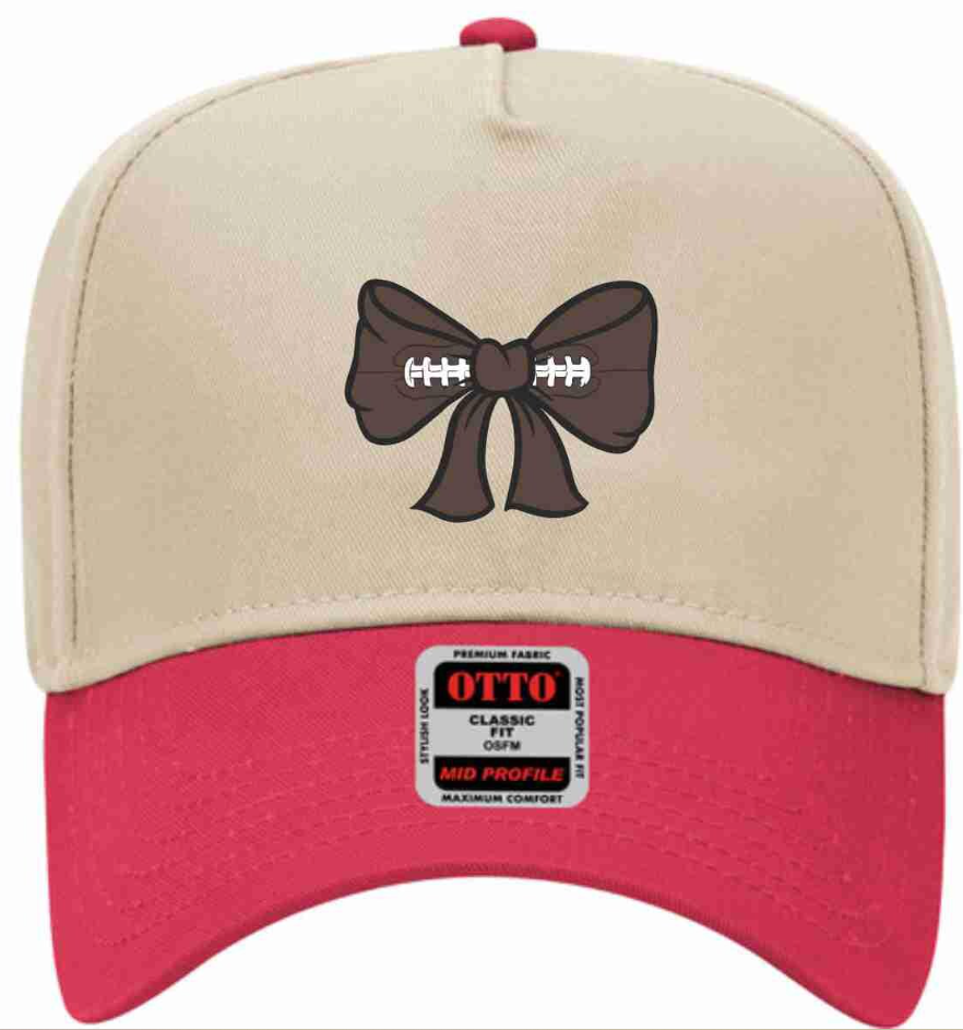 Football Bow | LC Elizabeth Original | Embroidered Trucker Hat