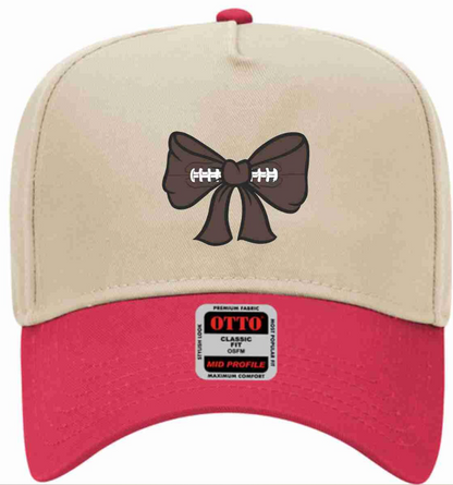 Football Bow | LC Elizabeth Original | Embroidered Trucker Hat