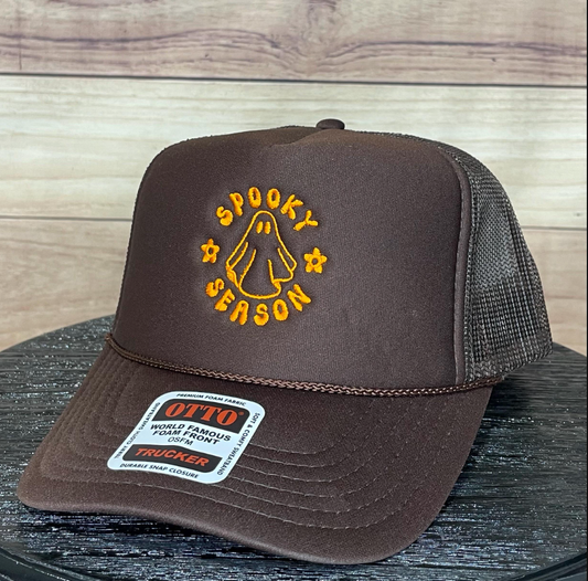 Spooky Season Ghost | LC Elizabeth Original | Embroidered Trucker Hat