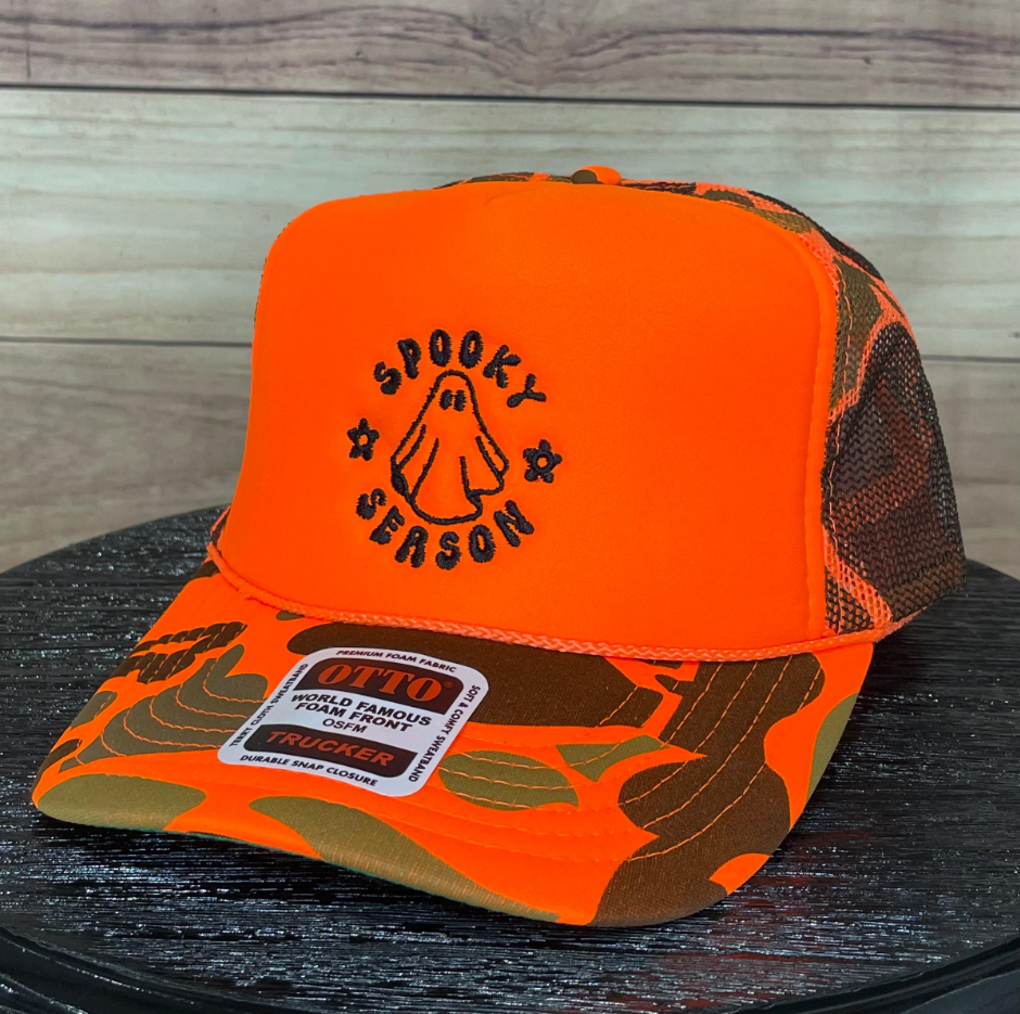 Spooky Season Ghost | LC Elizabeth Original | Embroidered Trucker Hat