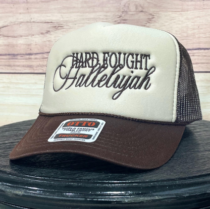 Hard Fought Hallelujah | LC Elizabeth Original | Embroidered Foam Trucker Hat