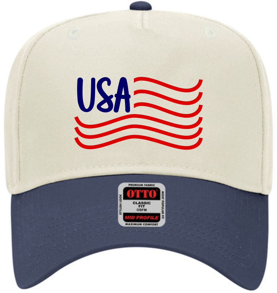 USA Wavy Line Flag | LC Elizabeth Original | Embroidered Hat