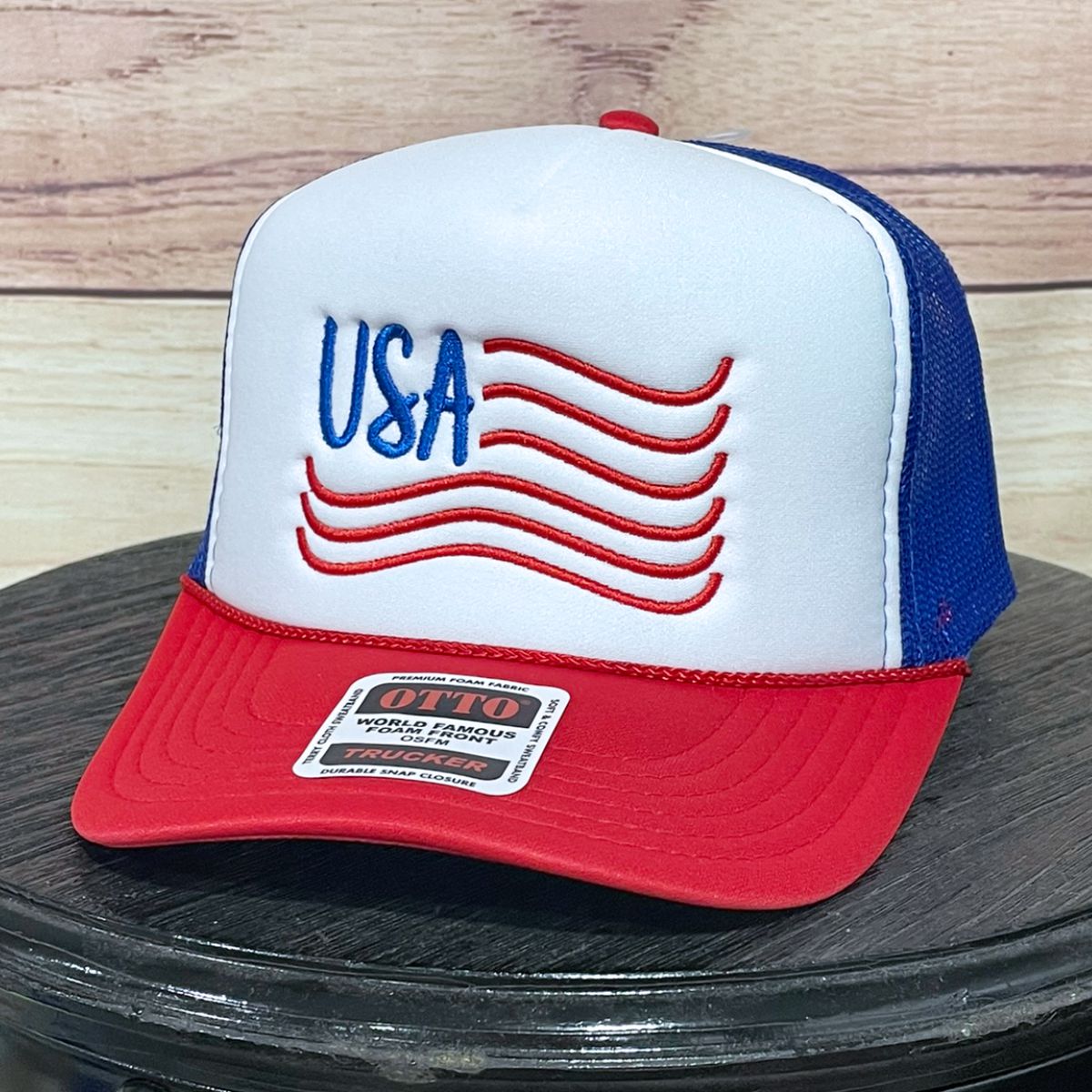 USA Wavy Line Flag | LC Elizabeth Original | Embroidered Hat
