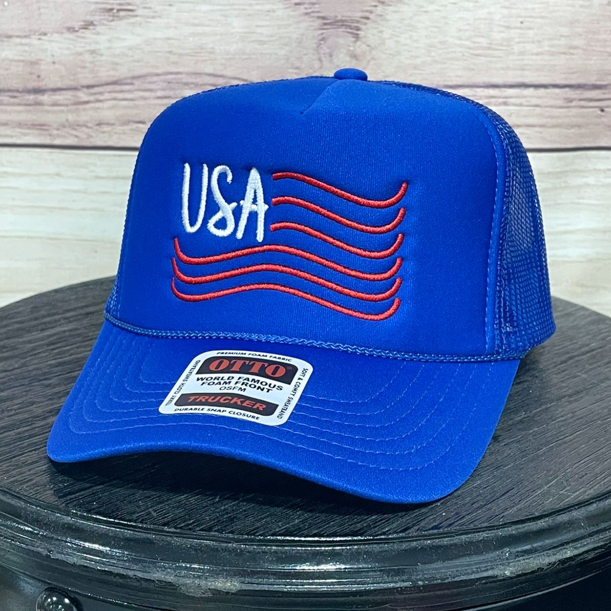 USA Wavy Line Flag | LC Elizabeth Original | Embroidered Hat