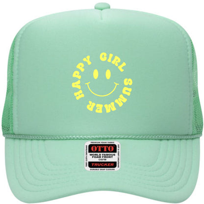 Happy Girl Summer | LC Elizabeth Original | Embroidered Trucker Hat
