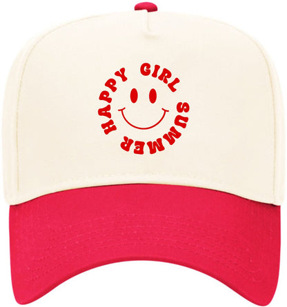 Happy Girl Summer | LC Elizabeth Original | Embroidered Trucker Hat