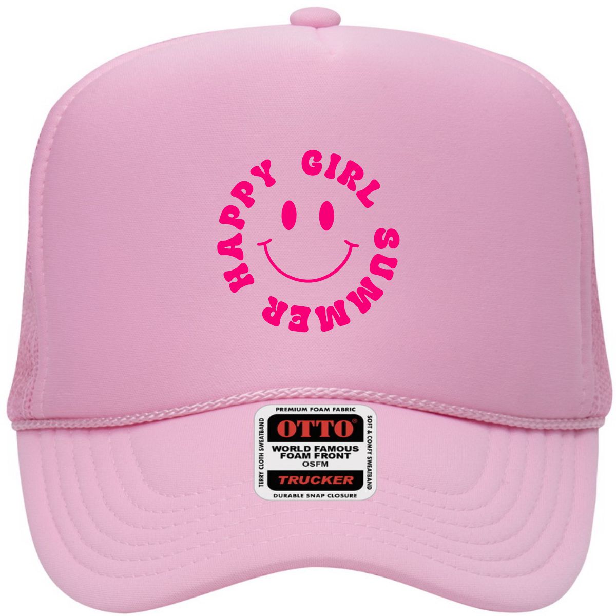 Happy Girl Summer | LC Elizabeth Original | Embroidered Trucker Hat