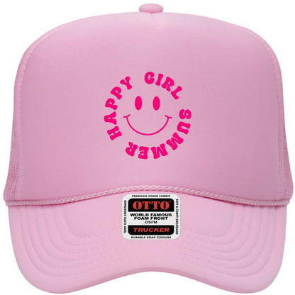 Happy Girl Summer | LC Elizabeth Original | Embroidered Trucker Hat