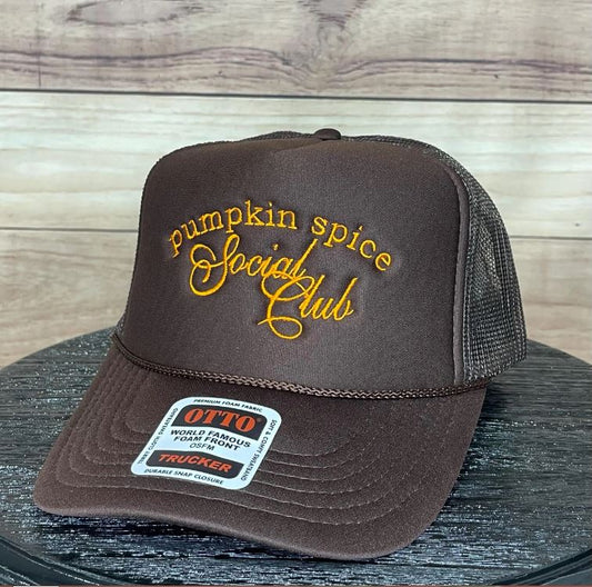 Pumpkin Spice Social Club | LC Elizabeth Original | Embroidered Trucker Hat