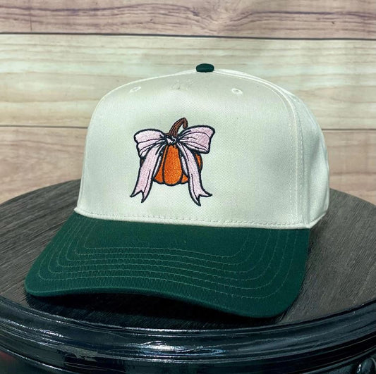Coquette Bow Pumpkin | LC Elizabeth Original | Embroidered Trucker Hat